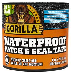 Gorilla 4612502 Patch and Seal Tape, 10 ft L, 4 in W, Black