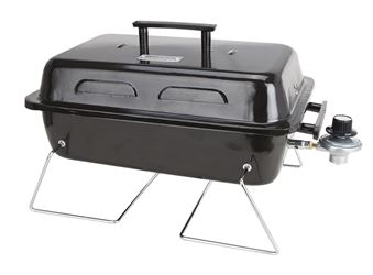 Omaha Portable Gas Grill, 1-Grate, 168 sq-in Primary Cooking Surface, Black, Steel Body