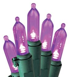 Hometown Holidays U10E406H Light Set, Christmas, 120 V, 4.8 W, 50-Lamp, LED Lamp, Purple Lamp, 13.58 ft L