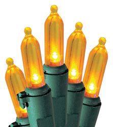 Hometown Holidays U10E406G Light Set, Christmas, 120 V, 2.4 W, 50-Lamp, LED Lamp, Orange Lamp, 13.58 ft L