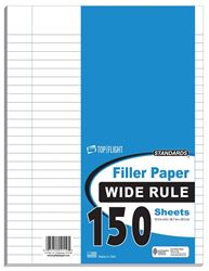 Top Flight 4314208 Filler Paper, 10-1/2 in x 8 in, White, Pack of 24