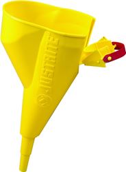 Justrite 11202Y Funnel, Polypropylene, Yellow, 11-1/4 in H