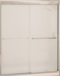 Maax Aura 135663-981-084 Shower Door, Mistelite Glass, Semi Frame, 2-Panel, Glass, 1/4 in Glass