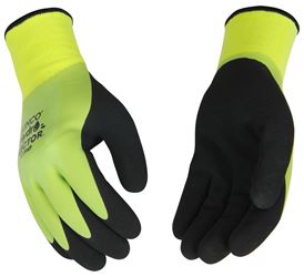 Hydroflector 1786P-L Protective Gloves, Mens, L, Knit Wrist Cuff, Latex Coating, Acrylic Glove, Black/Green