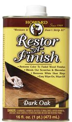 Howard RF7016 Wood Restorer, Dark Oak, Liquid, 16 oz, Can