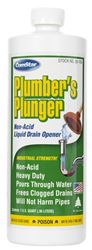 ComStar Plumbers Plunger 30-700 Drain Opener, Liquid, Clear, Sharp, 1 qt Bottle, Pack of 12