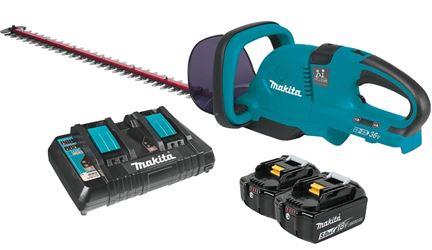 Makita XHU04PT Hedge Trimmer Kit, Battery Included, 5 Ah, 36 V, Lithium-Ion, 25-1/2 in Blade, 6 -Speed