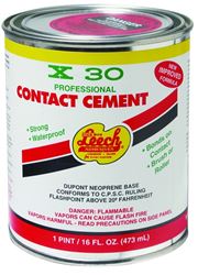 Leech Adhesives X-30 X30-77 Contact Cement, Clear, 1 pt Can