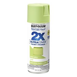 Rust-Oleum Painters Touch 2X Ultra Cover 334070 Spray Paint, Satin, Green Apple, 12 oz, Aerosol Can