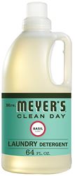 Mrs. Meyers Clean Day 14831 Laundry Detergent, 64 oz Bottle, Liquid, Basil