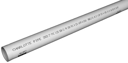 JM Eagle SDR Series 521 Pipe, 1/2 in, 10 ft L, Solvent Weld, PVC