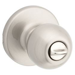 Kwikset 300P15RCLRCSBX Privacy Door Knob, Satin Nickel