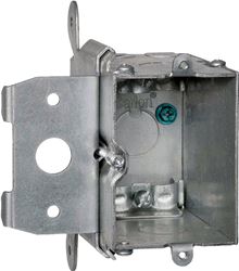 Steel City MB120ADJ Outlet Box, 1 -Gang, 5 -Knockout, Galvanized Steel, Silver, Box Mounting