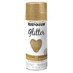 Rust-Oleum 301495 Glitter Paint, Flat/Matte, Gold, 10.25 oz, Aerosol Can