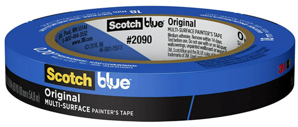 ScotchBlue 2090-18NC Painters Tape, 60 yd L, 0.71 in W, Blue