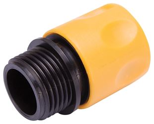 Landscapers Select GC522 Hose Connector, 3/4 in, Male, Plastic, Yellow and Black