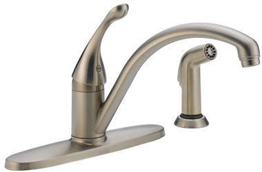 Delta COLLINS Series 440-SS-DST Kitchen Faucet with Side Sprayer, 1.8 gpm, 1-Faucet Handle, Brass, Stainless Steel