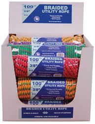 T.W. Evans Cordage 99022 Utility Rope Display, 3/8 in Dia, 100 ft L, Polypropylene