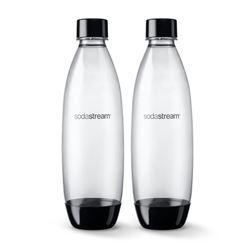 Sodastream 1741260010 Slim Carbonating Bottle, 1 L Capacity, Plastic, Black, Pack of 4