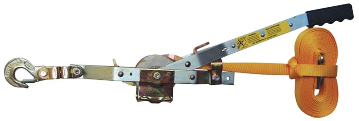 Maasdam WS-25 Strap Puller, 1 ton Lifting, 1 in Dia Rope/Cable, 25 ft L Rope/Cable, 10 ft Lift