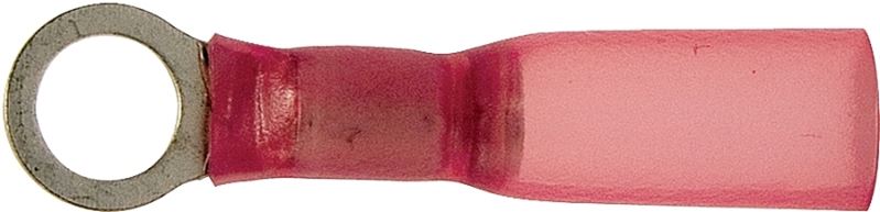 Calterm 65704 Ring Terminal, 22 to 18 AWG Wire, Copper Contact, Red