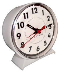 Westclox 15550 Alarm Clock, Plastic Case, White Case