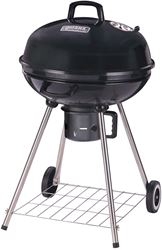 Omaha Charcoal Kettle Grill, 2-Grate, 397 sq-in Primary Cooking Surface, Black, Steel Body