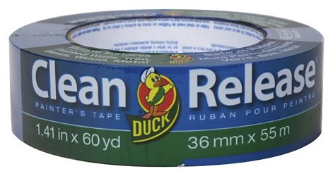 Duck Clean Release 240194 Painters Tape, 60 yd L, 1.41 in W, Blue