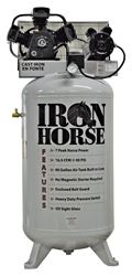 Iron Horse IHD7180V1 Air Compressor, 80 gal Tank, 7 hp, 208/230 V, 90 psi Pressure, 1-Stage, 16.5 cfm Air