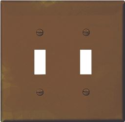 Eaton Wiring Devices PJ2B Wallplate, 4-7/8 in L, 4.94 in W, 2 -Gang, Polycarbonate, Brown, High-Gloss, Pack of 20