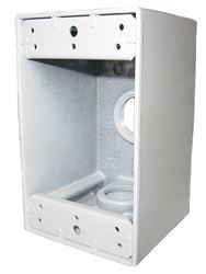 Teddico/Bwf B-5WV Outlet Box, 1-Gang, 3-Knockout, 3-1/2 in, Metal, White, Powder-Coated