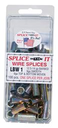 New Farm LBW1 Wire Splice, Stainless Steel, For: 12.5 to 14 ga Barbed Wire, 9 ga Top and Bottom Woven Fence