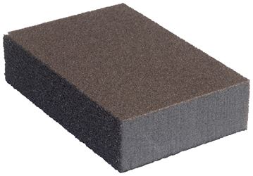 Norton MultiSand 02081 Sanding Sponge, 4 in L, 2-3/4 in W, 75 Grit, Fine, Medium, Silicon Carbide Abrasive