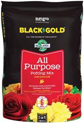 sun gro BLACK GOLD 1410102 2.0 CFL P Potting Mix, 2 cu-ft Coverage Area, Granular, Brown/Earthy, 40 Bag