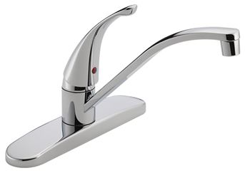 Delta Peerless Tunbridge P188200LF Kitchen Faucet, 1.8 gpm, Chrome, Deck Mounting, Lever Handle, Swivel Spout