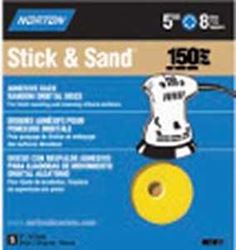 Norton 01811 Sanding Disc, 5 in Dia, Coated, P150 Grit, Fine, Aluminum Oxide Abrasive