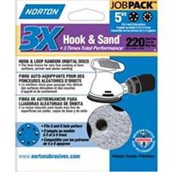 Norton 04038 Sanding Disc, 5 in Dia, 11/16 in Arbor, Coated, P220 Grit, Very Fine, Alumina Ceramic Abrasive, Spiral