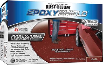 Rust-Oleum 238468 Floor Coating Kit, Semi-Gloss, Tile Red, Liquid