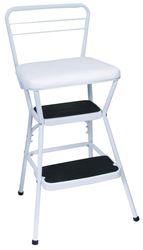 Cosco 11130WHT Counter Chair/Step Stool with Lift-up Seat, 33.858 in H, 225 lb, Steel, White