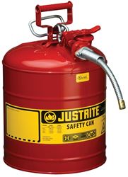 Justrite 7250120 Safety Can, 5 gal, Steel, Red