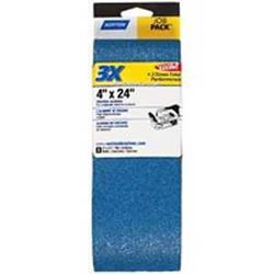 Norton 49274 Sanding Belt, 4 in W, 24 in L, 120 Grit, Very Fine, Zirconia Aluminum Abrasive