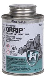Hercules GRRIP 15510 Pipe Joint and Gasket Seal, 4 oz Can, Liquid, Paste, Black