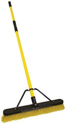 Quickie Jobsite 857FGSU Multi-Surface Push Broom with Scraper, Fiberglass Handle