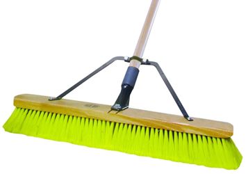 Quickie 00857SUS Push Broom, 24 in Sweep Face, Polypropylene Bristle, Wood Handle