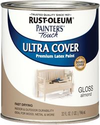 Rust-Oleum 1994502 Enamel Paint, Water, Gloss, Almond, 1 qt, Can, 120 sq-ft Coverage Area