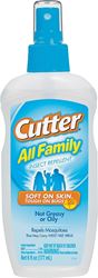 Cutter ALL FAMILY 51070-6 Insect Repellent, 6 fl-oz Bottle, Liquid, Pale Yellow/Water White, Alcohol, Deet