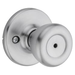 Kwikset 300T 26DCP Privacy Lockset, Satin Chrome, Universal Hand, For: Bedroom and Bathroom Doors