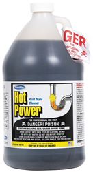ComStar Hot Power 30-145 Drain Cleaner, Liquid, Amber, Sharp, 1 gal Bottle, Pack of 4
