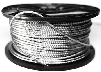 BARON 695910 Aircraft Cable, 1/8 in Dia, 500 ft L, 400 lb Working Load, Galvanized