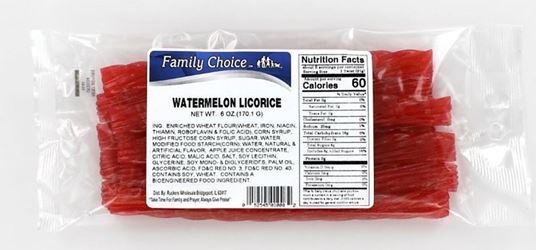 Family Choice 1008 Licorice, Watermelon Flavor, 6 oz, Pack of 12